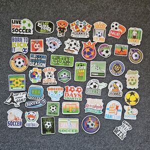 soccer themed stickers, for players and fans, no repeats, stationary, Journaling